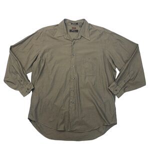 Fubu Shirt Mens XL Extra Large Otter Brown Button Up Cotton Long Sleeve Pocket